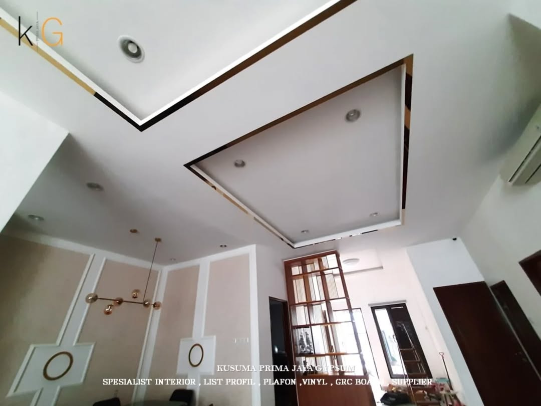 project plafon interior gypsum & mirror list gold stainlesteel i false drop ceilinglokasi (7)